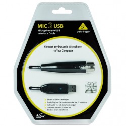 BEHRINGER MIC 2 USB INTERFACCIA AUDIO USB-XLR 5 METRI 44.1/48 KHZ PER MICROFONO MIC2USB PLUG & PLAY PC MAC DAW
