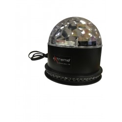 EXTREME CRYSTAL BALL 318 EFFETTO LUCE LED MAGIC MEZZA SFERA RGB 3x1W + 8W SUN-FLOWER 48X5MM 16XRGB LEDS INDOOR AUTO SOUND ACTIVE