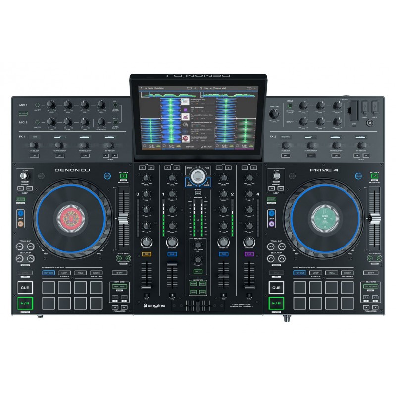DENON DJ PRIME 4 CONSOLE CONTROLLER STANDALONE PER DJ 4 DECK CON TOUCH SCREEN 10 4x USB + SD CARD